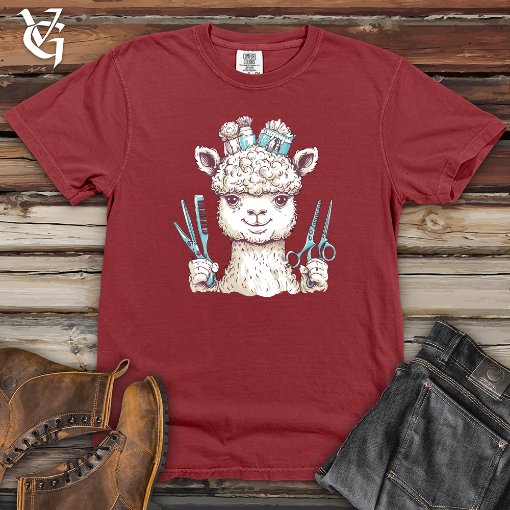 Viking Goods Llama Barber Charm Heavy Cotton Comfort Colors Tee Brick / L