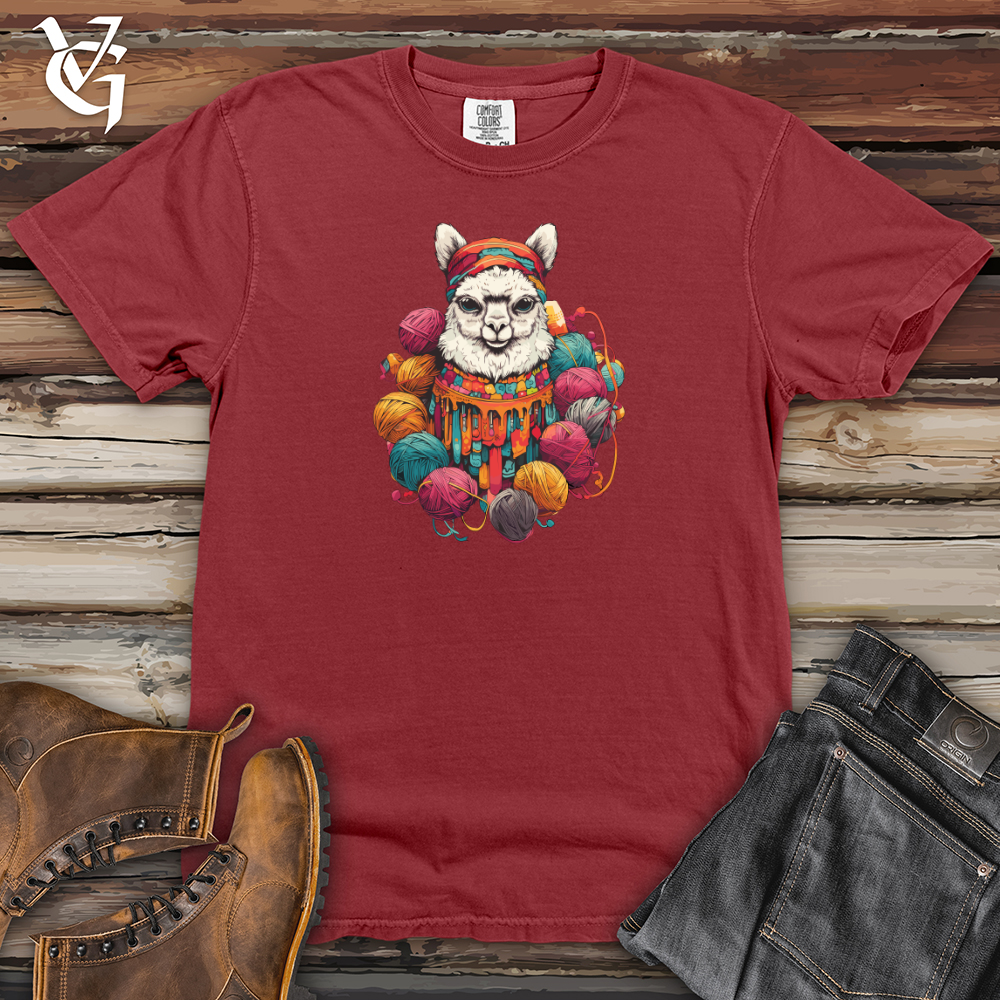 Viking Goods Llama Knitter's Joy Heavy Cotton Comfort Colors Tee Brick / L