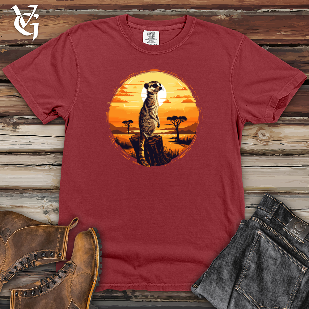 Viking Goods Meerkat Safari Sunset Heavy Cotton Comfort Colors Tee Brick / L