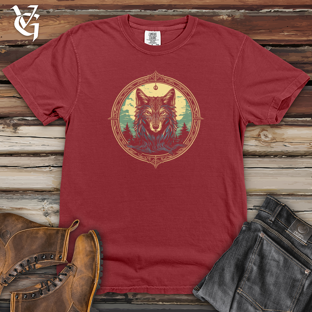 Viking Goods Mystic Wolf Compass Heavy Cotton Comfort Colors Tee Brick / L