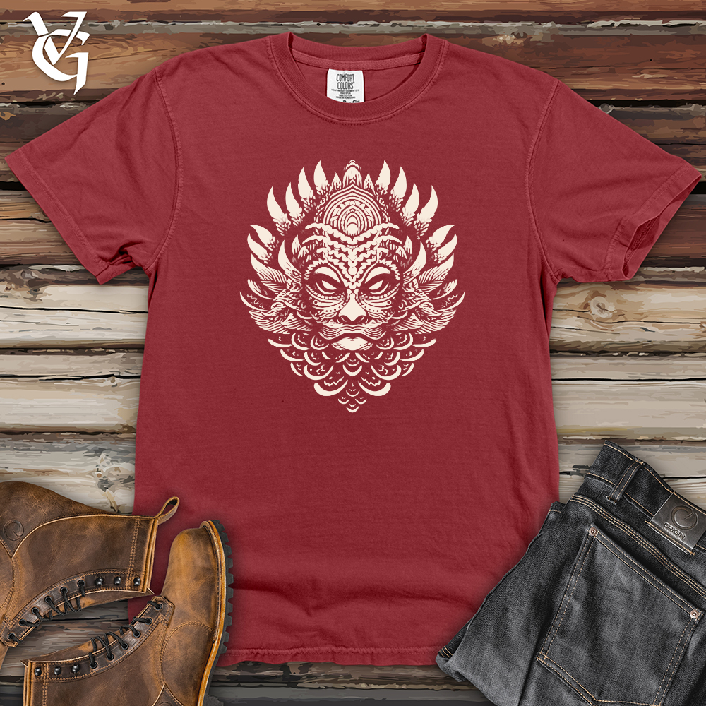 Viking Goods Mythical Lion Mask Heavy Cotton Comfort Colors Tee Brick / L