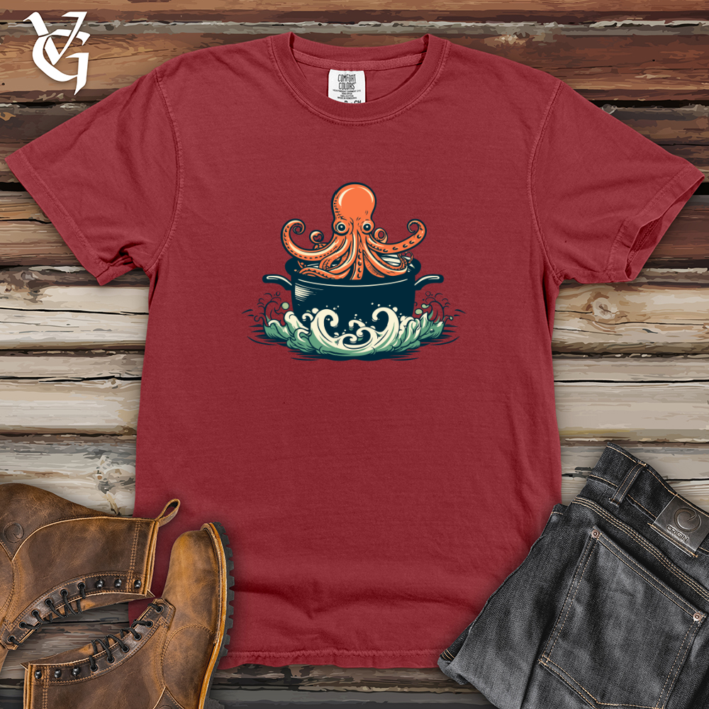 Viking Goods Octopus Soup Chef Heavy Cotton Comfort Colors Tee Brick / L