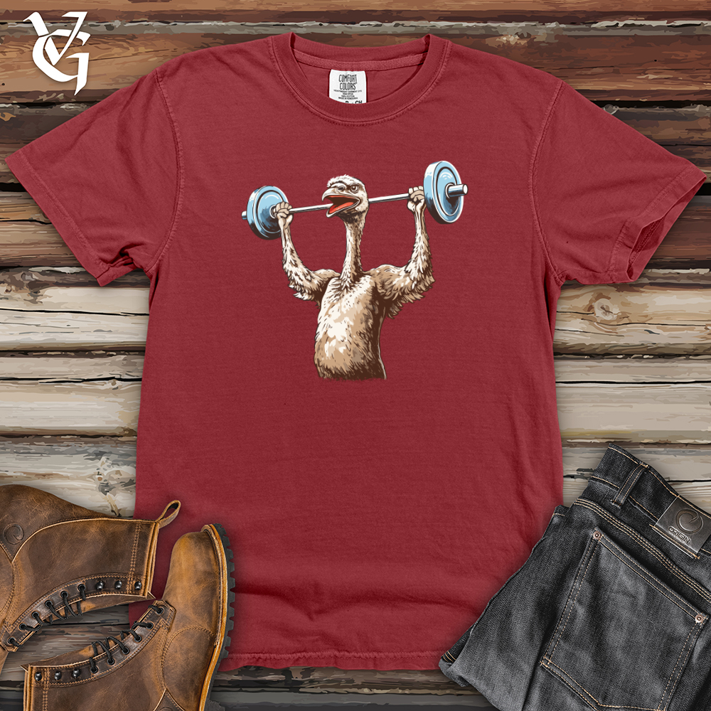 Viking Goods Ostrich Powerlifting Champ Heavy Cotton Comfort Colors Tee Brick / L