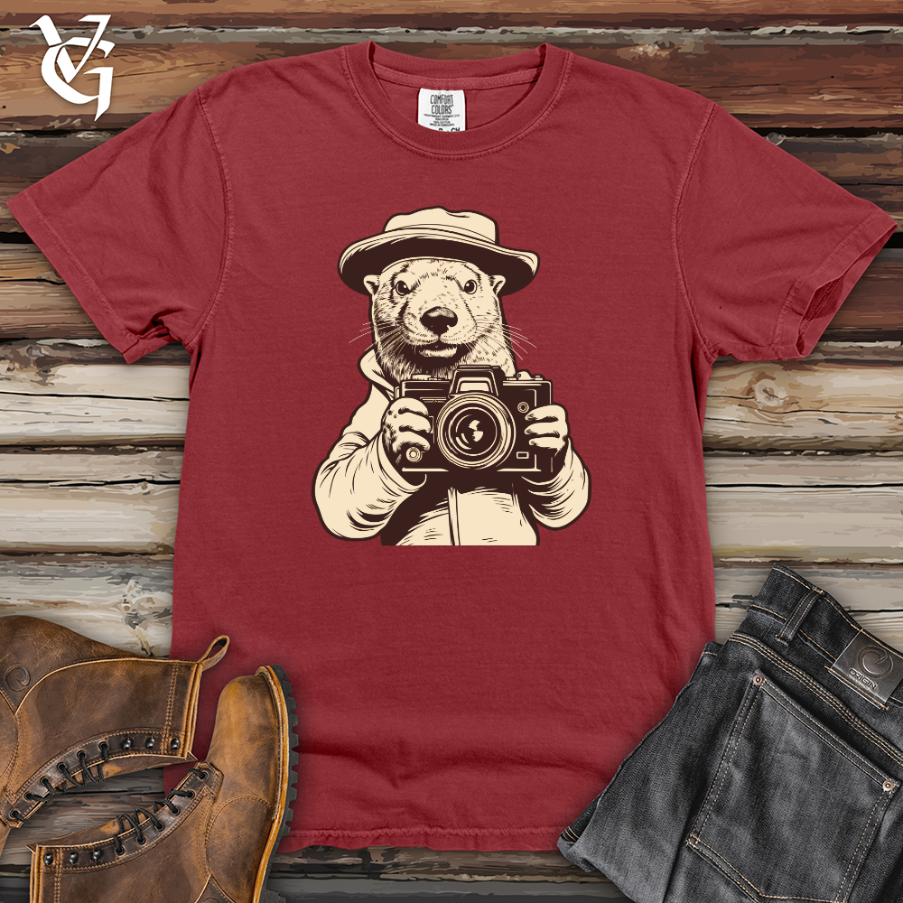 Viking Goods Otter Behind the Camera Clicks Heavy Cotton Comfort Colors Tee Brick / L