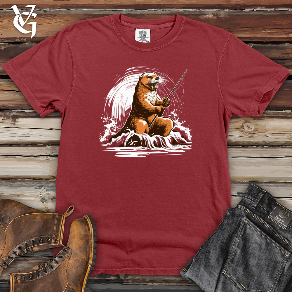 Viking Goods Otter Fishing Adventure Heavy Cotton Comfort Colors Tee Brick / L