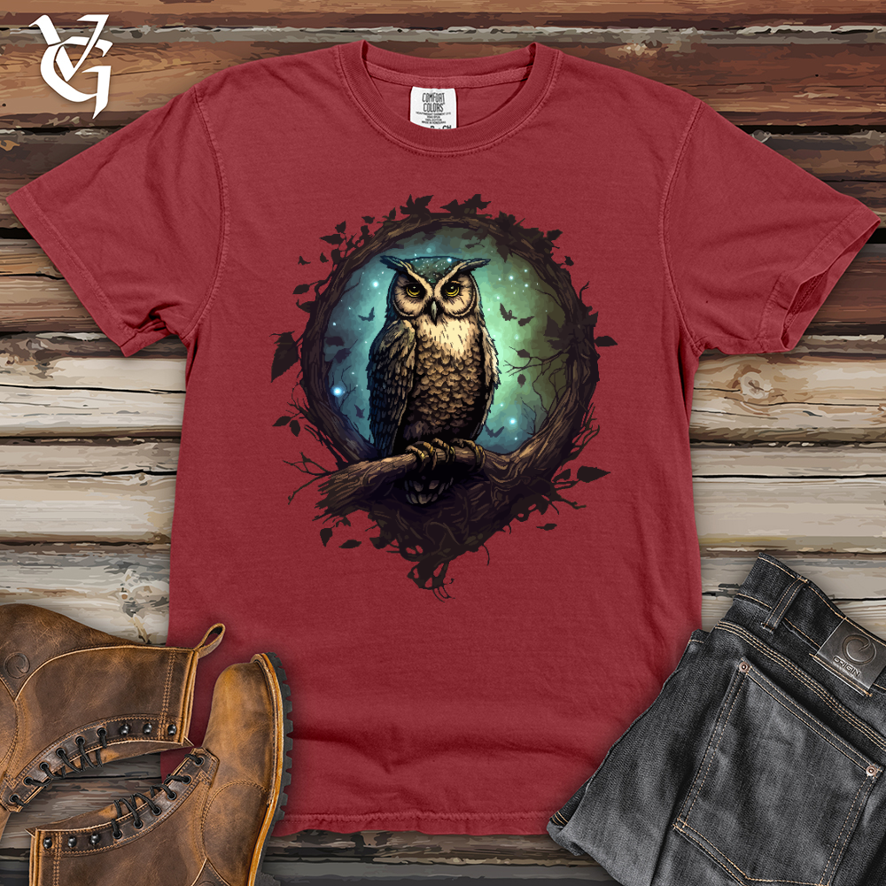 Viking Goods Owl Cosmic Dust Heavy Cotton Comfort Colors Tee Brick / L