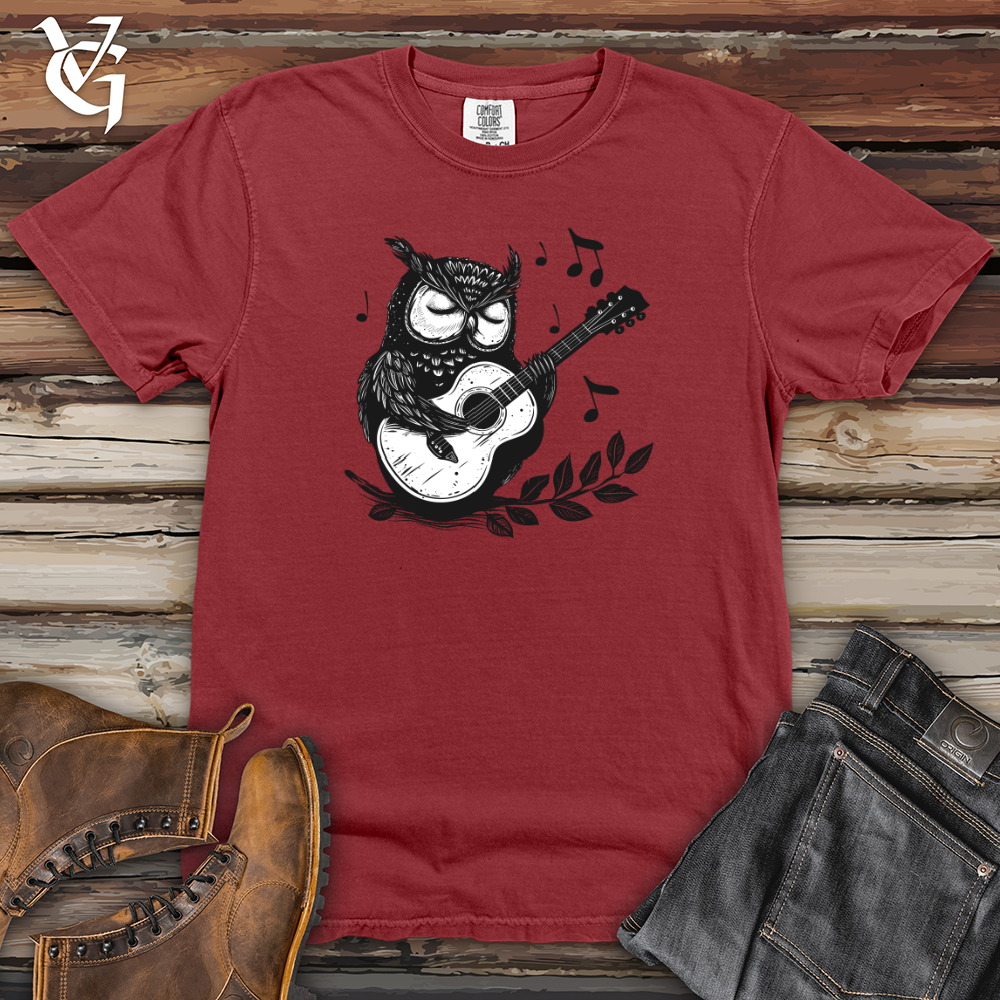 Viking Goods Owl Guitar Serenade Heavy Cotton Comfort Colors Tee Brick / L