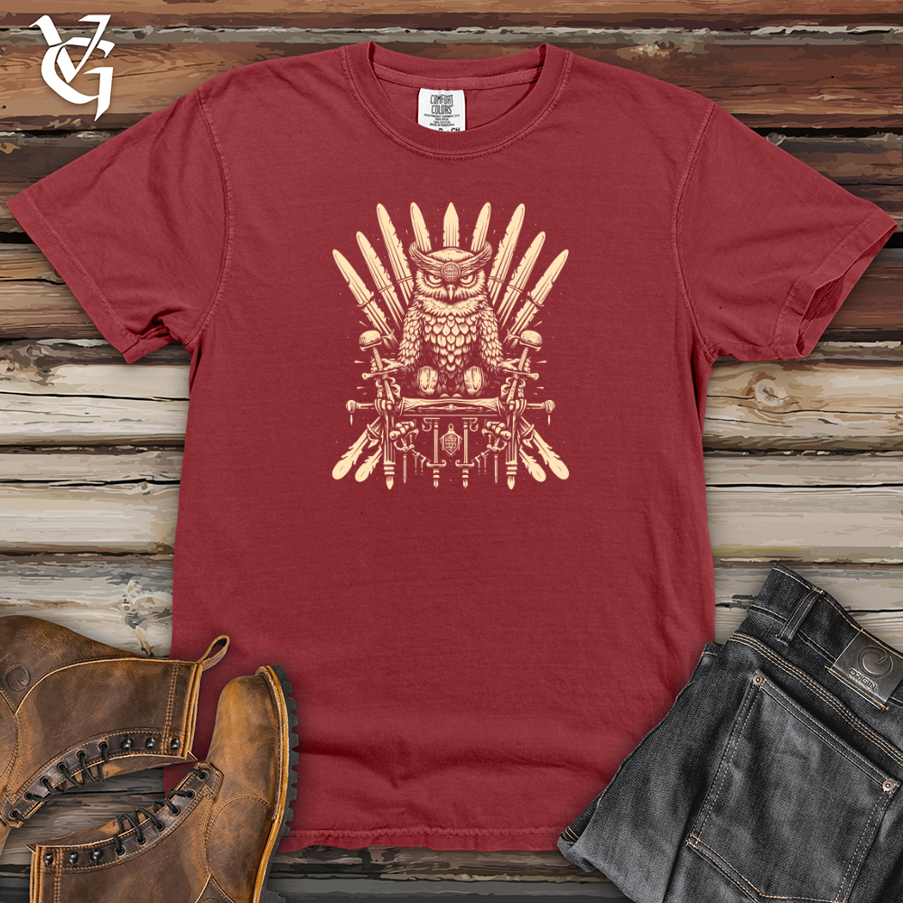 Viking Goods Owl Throne Sovereignty Heavy Cotton Comfort Colors Tee Brick / L