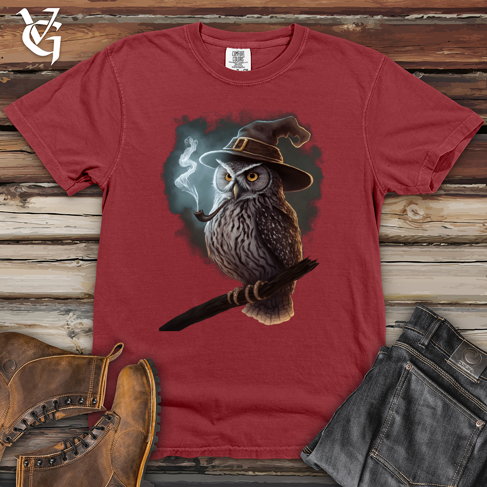 Viking Goods Owl Wizard Heavy Cotton Comfort Colors Tee Brick / L