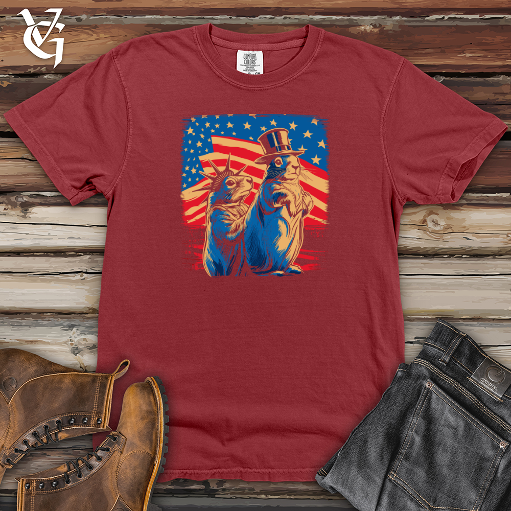 Viking Goods Patriotic Squirrels Display Heavy Cotton Comfort Colors Tee Brick / L