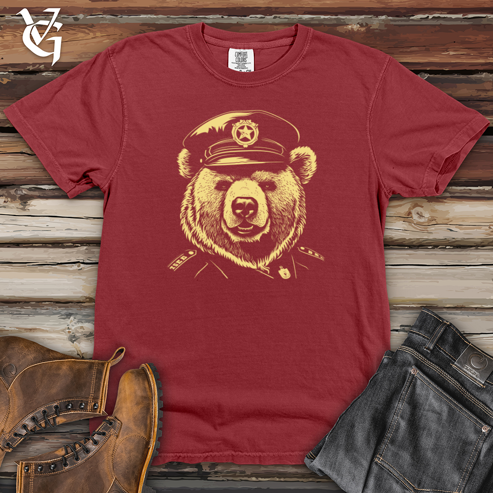 Viking Goods Policeman Bear Patrol Heavy Cotton Comfort Colors Tee Brick / L