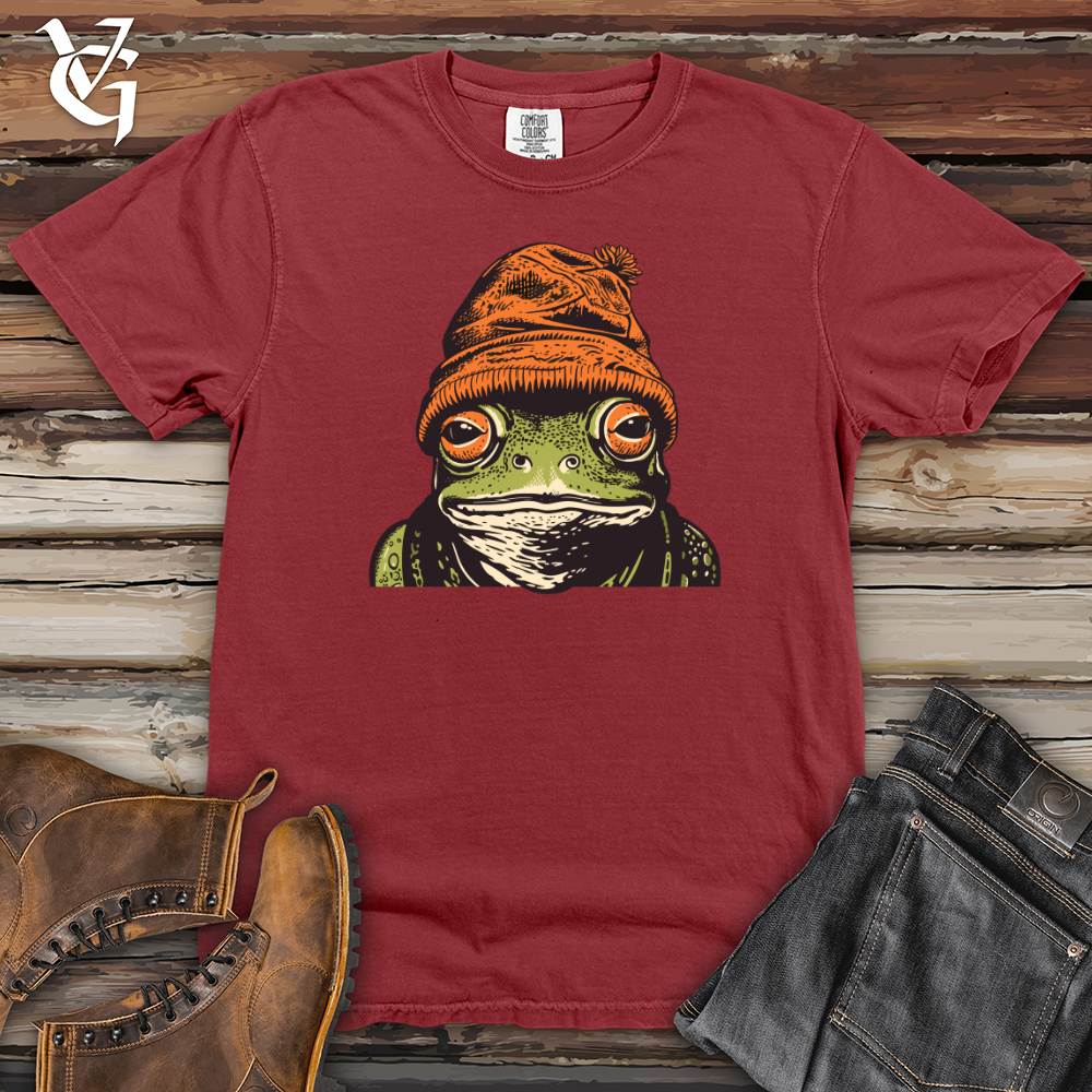 Viking Goods Retro Beanie Frog Heavy Cotton Comfort Colors Tee Brick / L