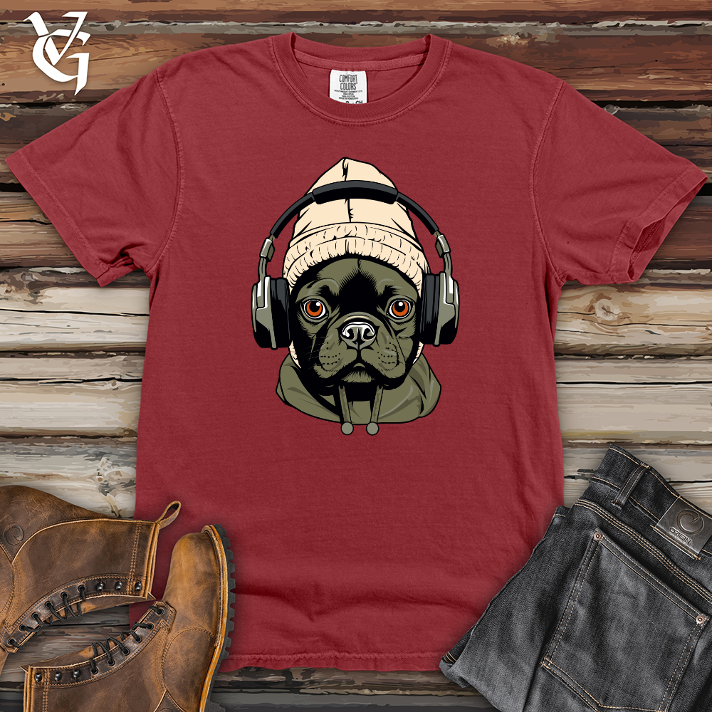 Viking Goods Retro Beanie Headphones Frenchie Heavy Cotton Comfort Colors Tee Brick / L