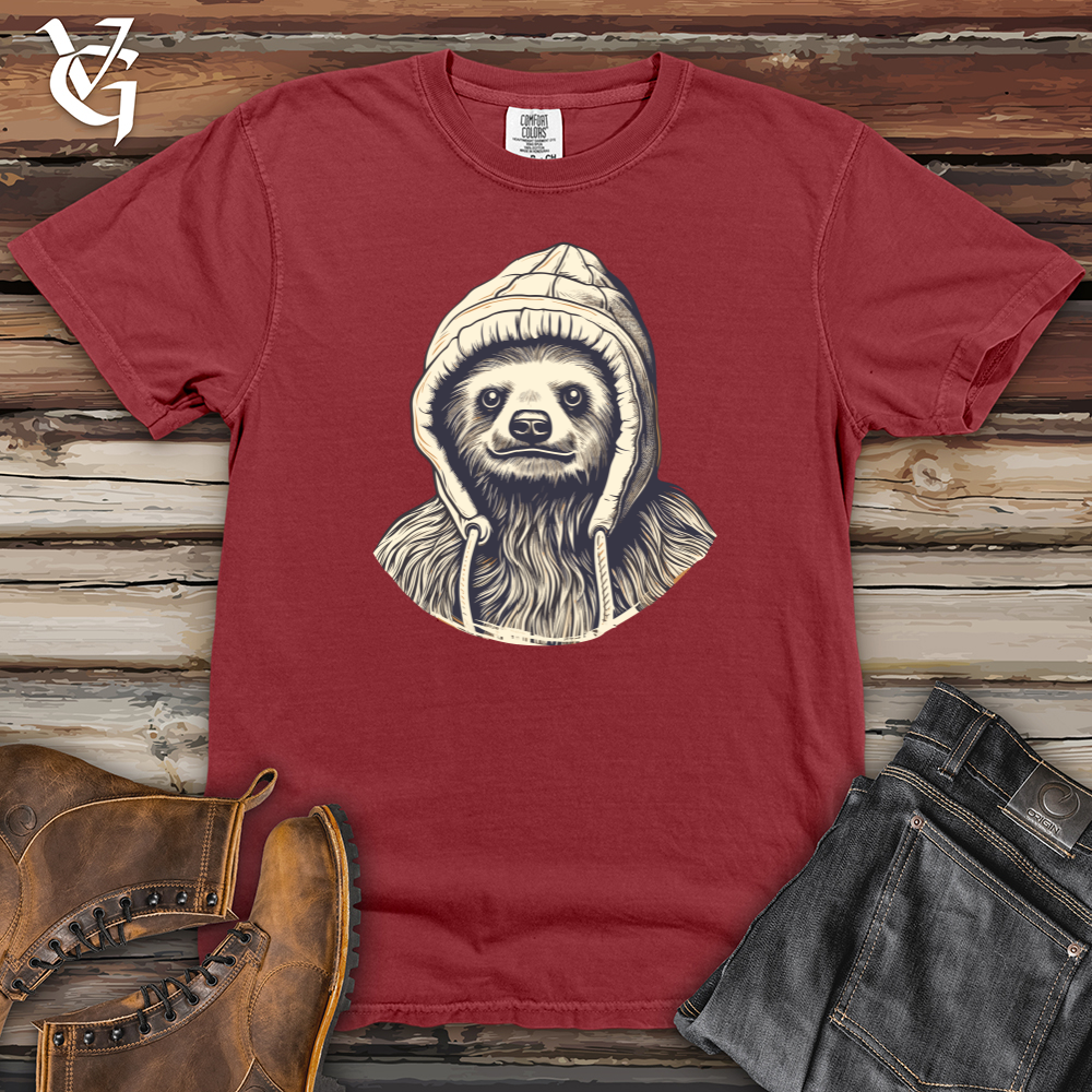 Viking Goods Retro Beanie Sloth Heavy Cotton Comfort Colors Tee Brick / L
