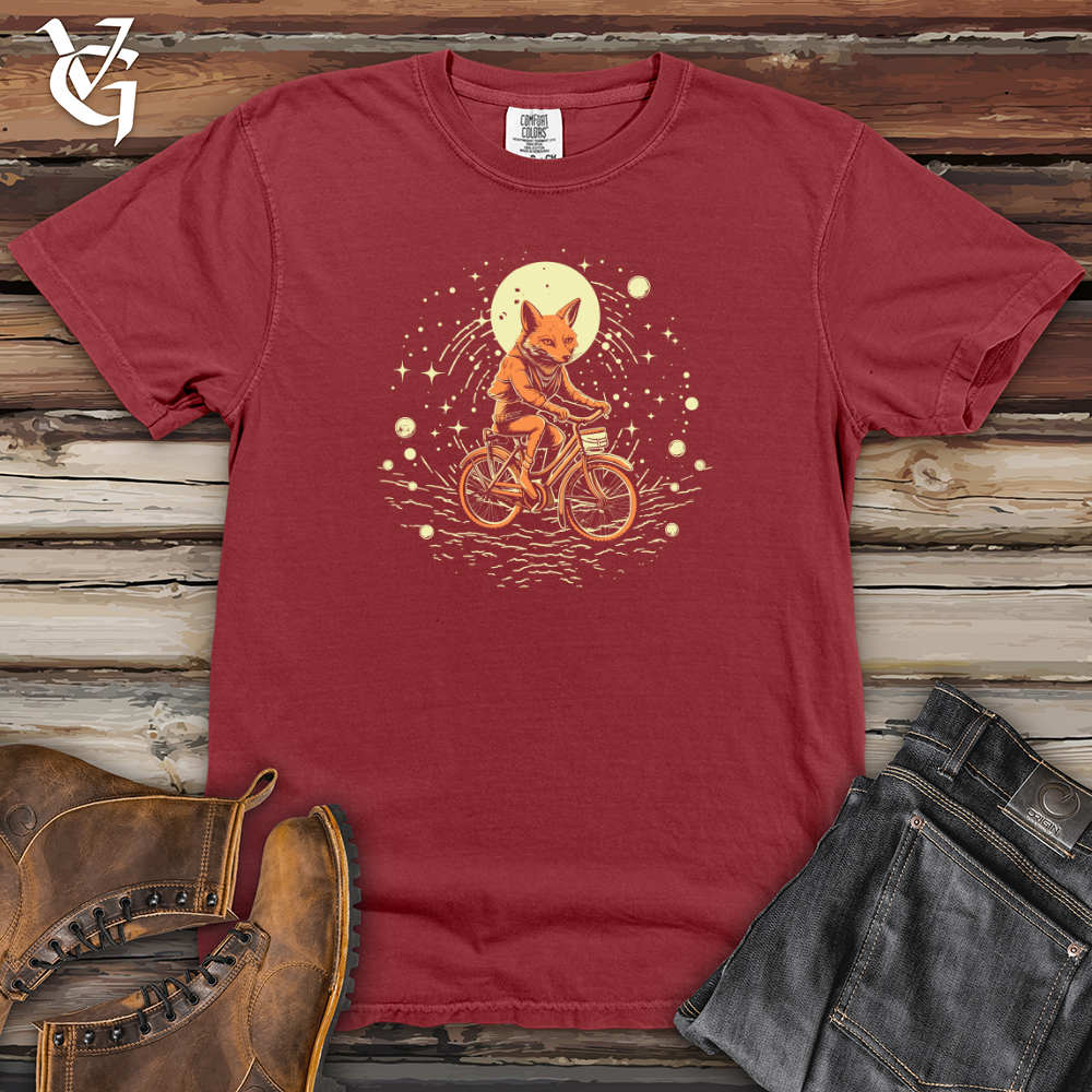 Viking Goods Retro Cosmic Bicycle Fox Heavy Cotton Comfort Colors Tee Brick / L