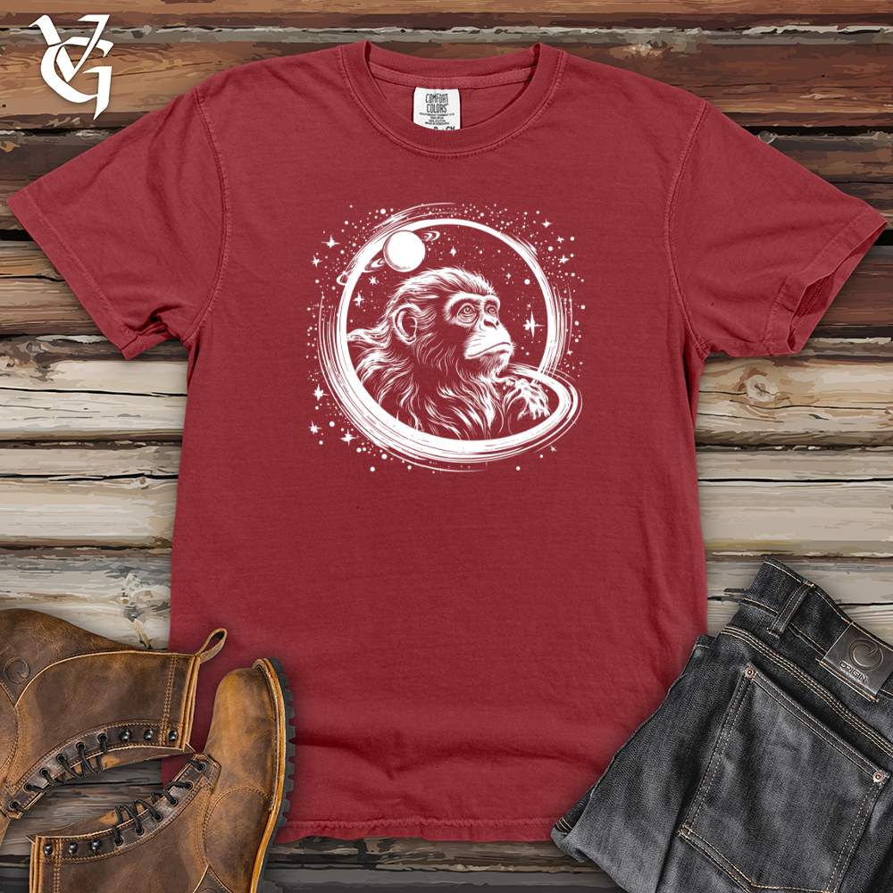 Viking Goods Retro Cosmic Monkey Heavy Cotton Comfort Colors Tee Brick / L