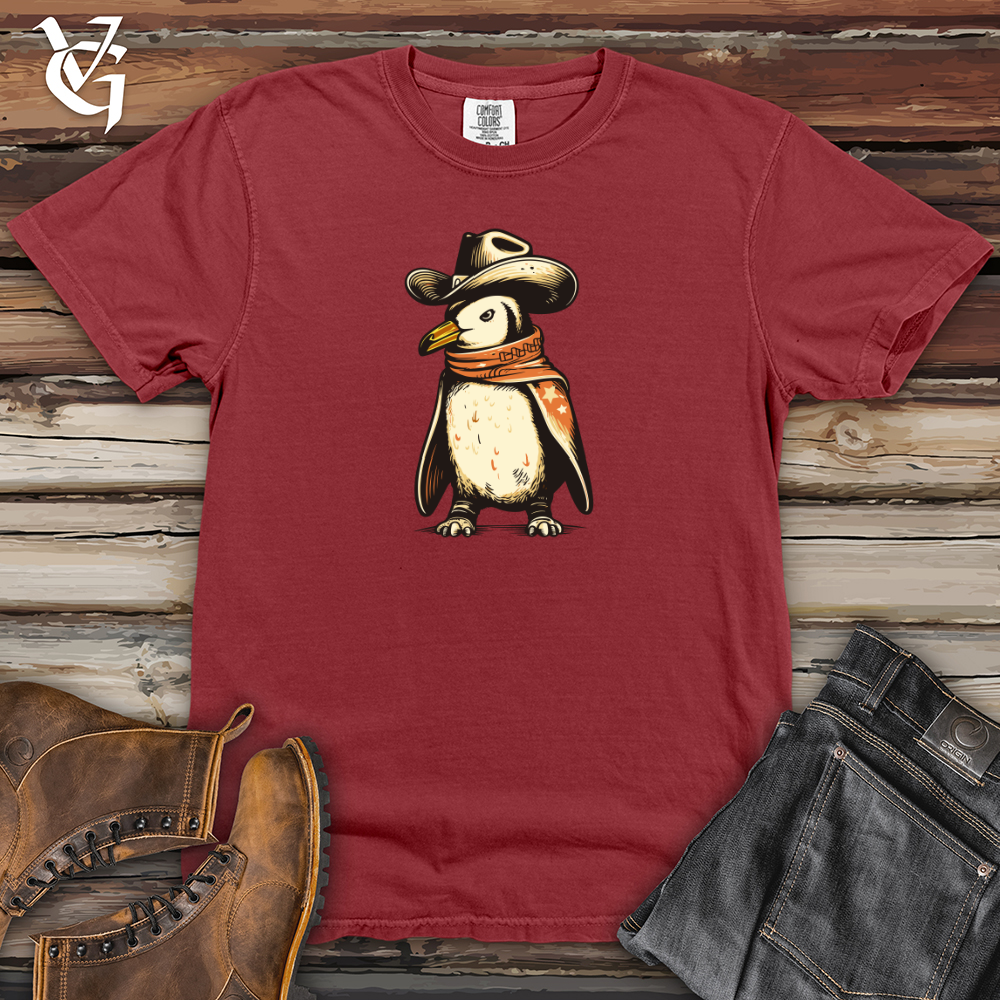 Viking Goods Retro Cowboy Penguin 01 Heavy Cotton Comfort Colors Tee Brick / L