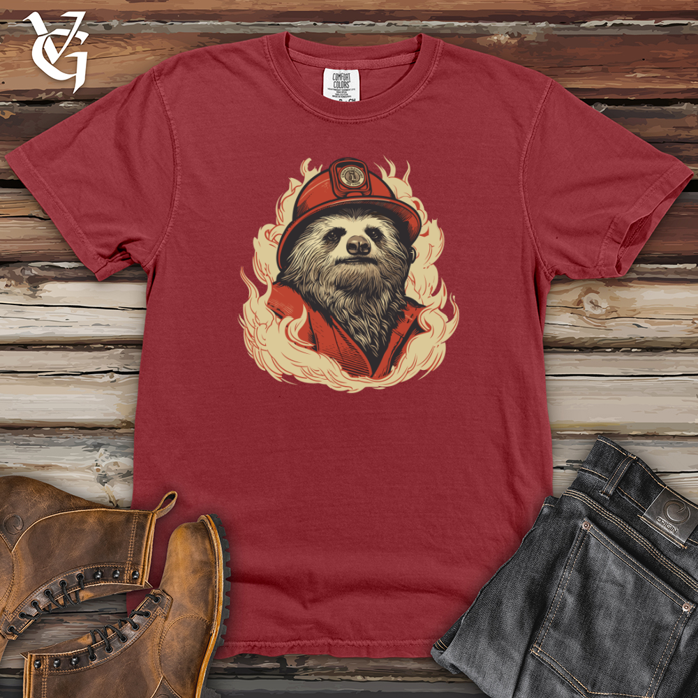 Viking Goods Retro Fire Sloth Heavy Cotton Comfort Colors Tee Brick / L