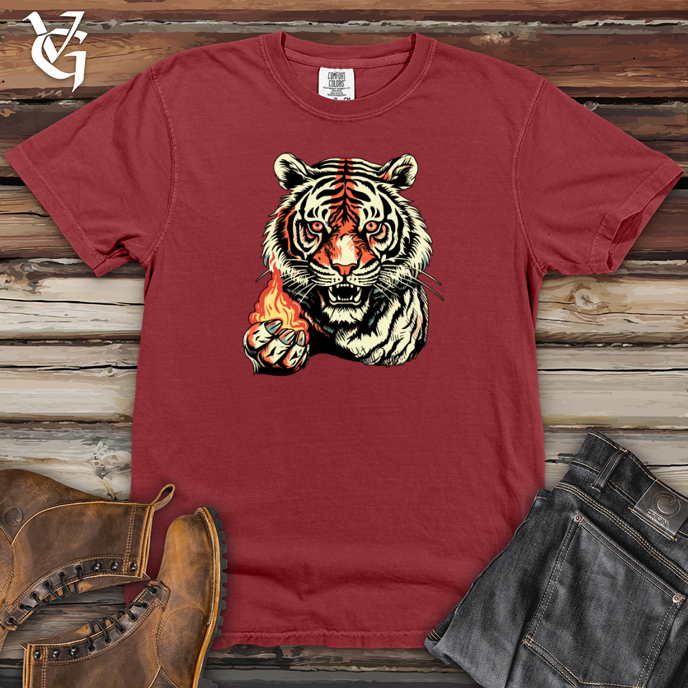 Viking Goods Retro Fire Tiger Heavy Cotton Comfort Colors Tee Brick / L