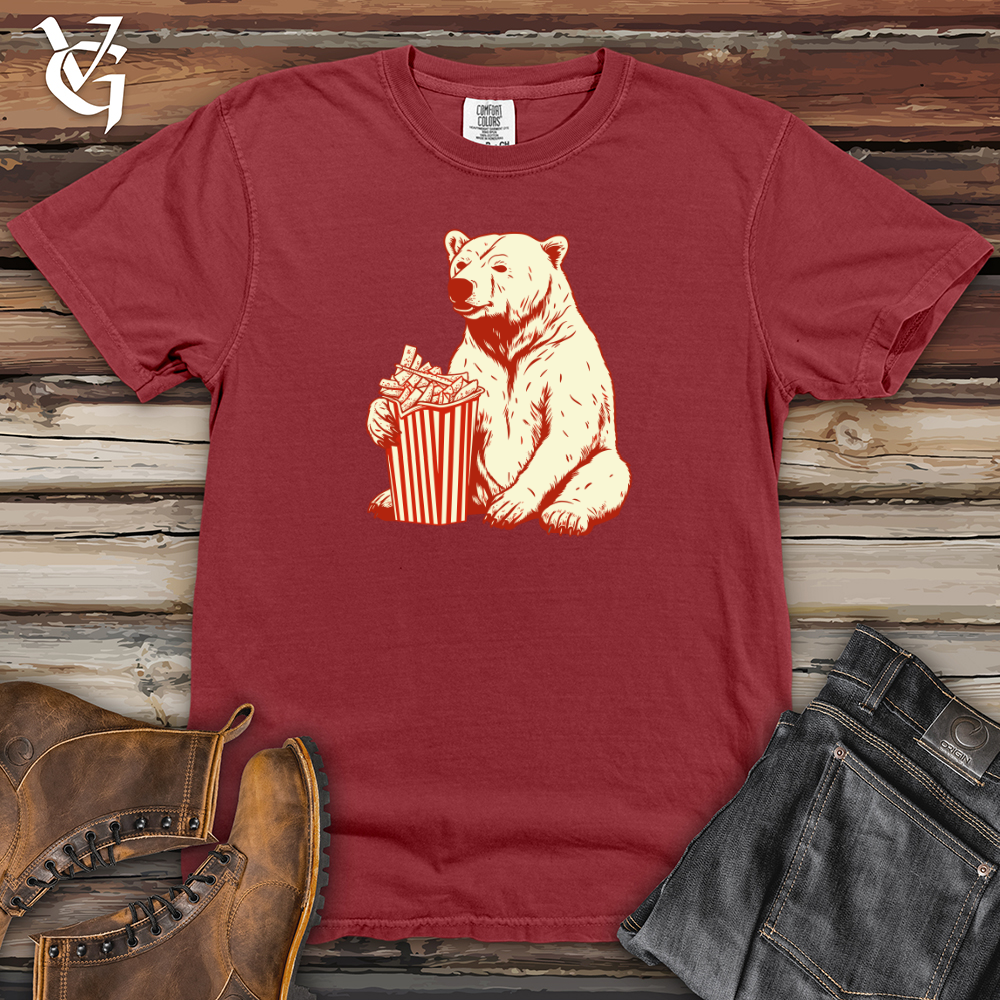 Viking Goods Retro Fry Loving Bear 01 Heavy Cotton Comfort Colors Tee Brick / L