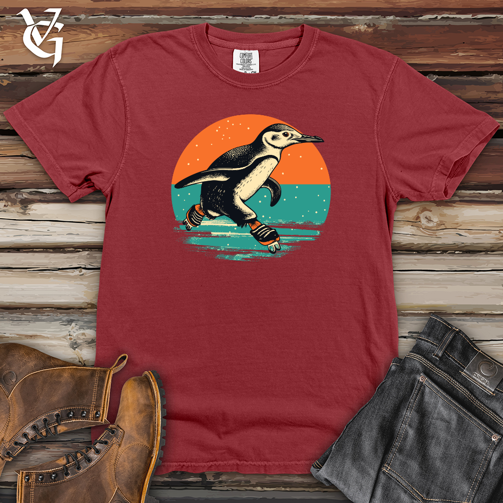 Viking Goods Retro Glide Penguin Heavy Cotton Comfort Colors Tee Brick / L