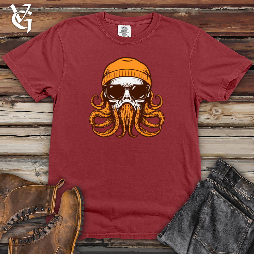 Viking Goods Retro Headed Cephalopod Heavy Cotton Comfort Colors Tee Brick / L