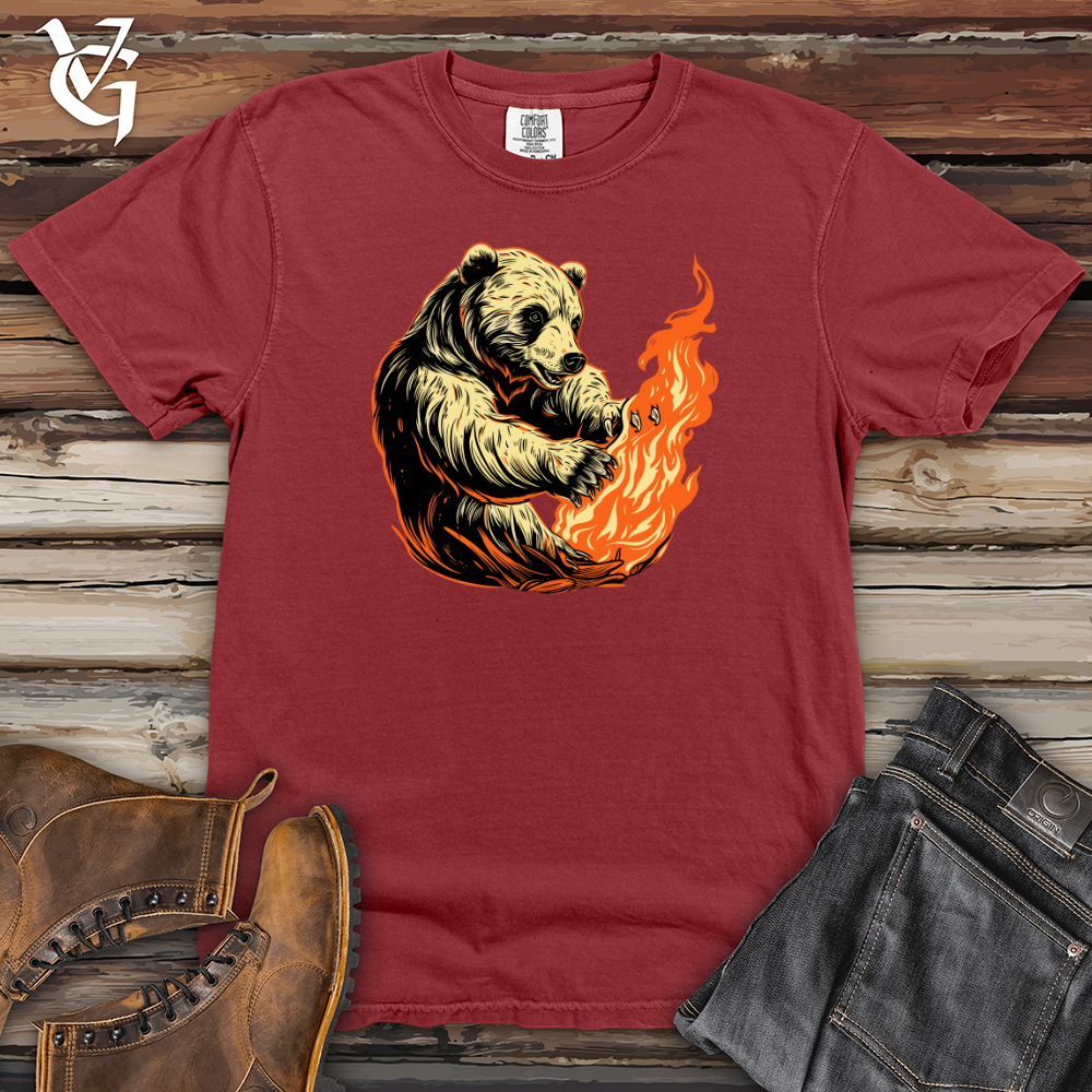 Viking Goods Retro Inferno Bear Heavy Cotton Comfort Colors Tee Brick / L