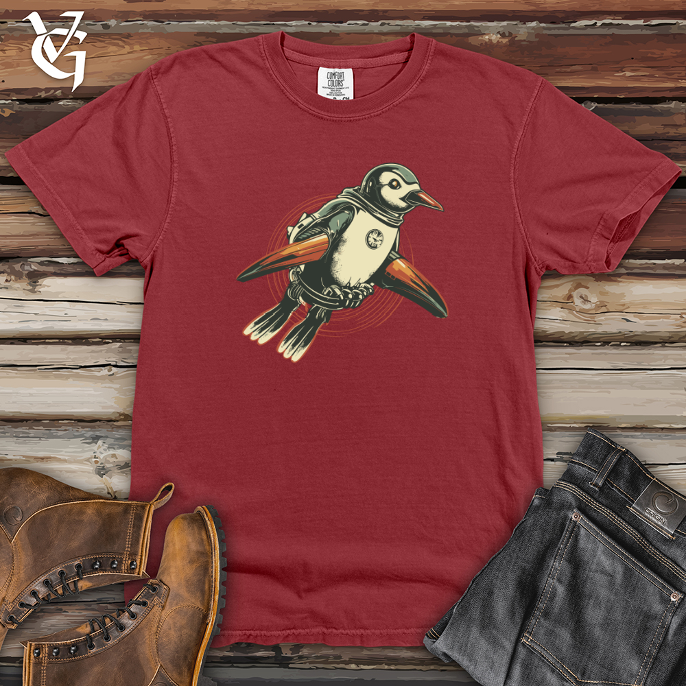 Viking Goods Retro Jetpack Penguin Heavy Cotton Comfort Colors Tee Brick / L