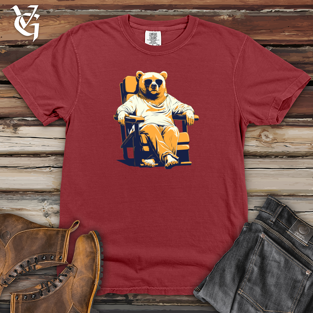 Viking Goods Retro Lounging Bear 01 Heavy Cotton Comfort Colors Tee Brick / L