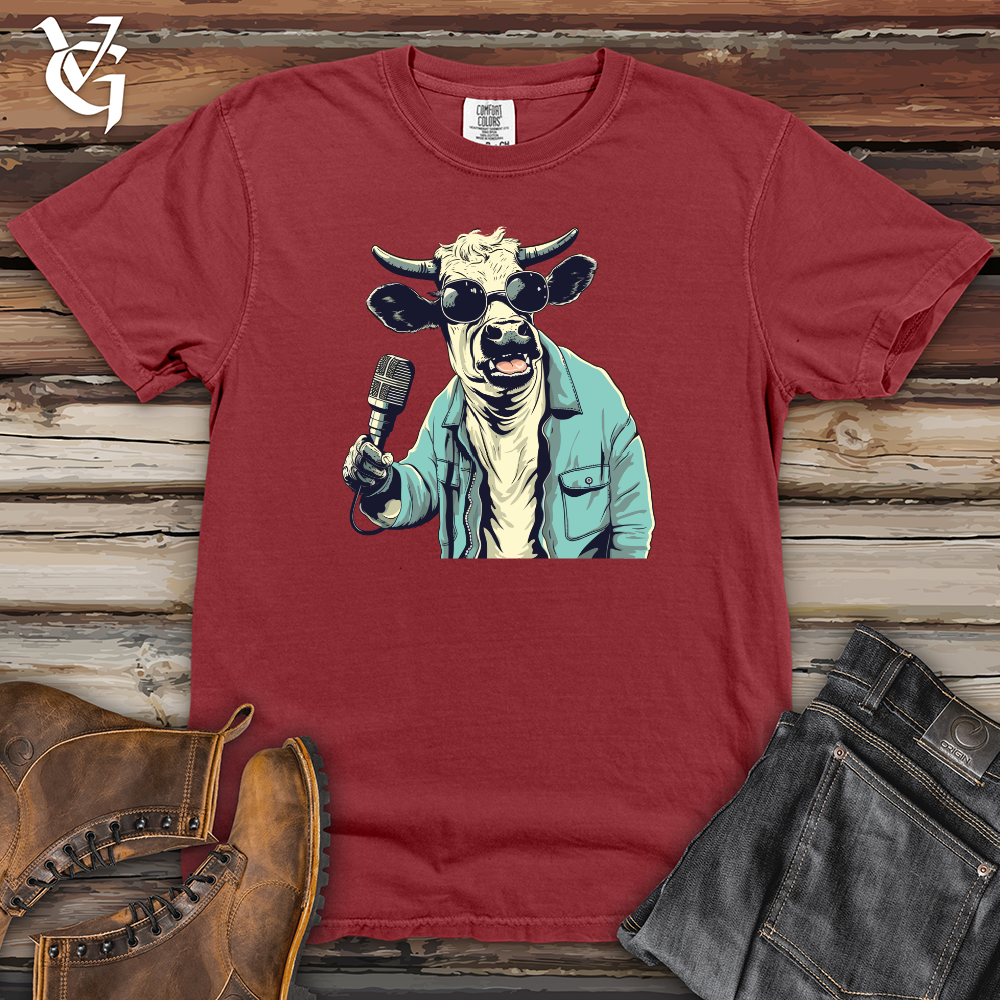 Viking Goods Retro Melody Moo Heavy Cotton Comfort Colors Tee Brick / L