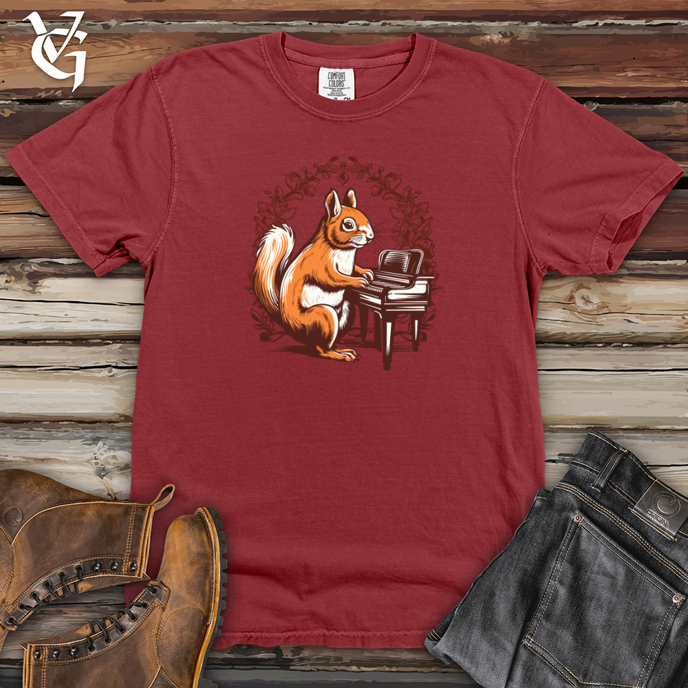 Viking Goods Retro Piano Squirrel 01 Heavy Cotton Comfort Colors Tee Brick / L