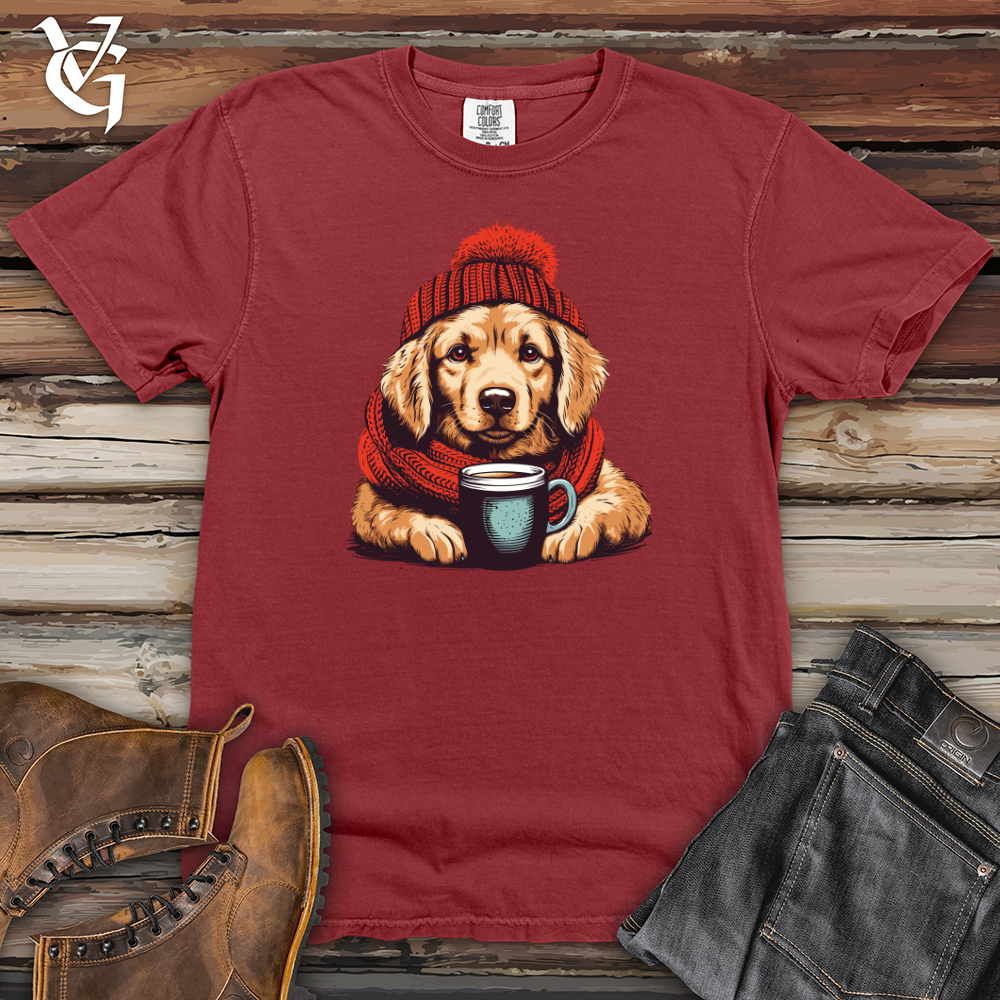 Viking Goods Retro Pom Pom Golden Retriever Heavy Cotton Comfort Colors Tee Brick / L