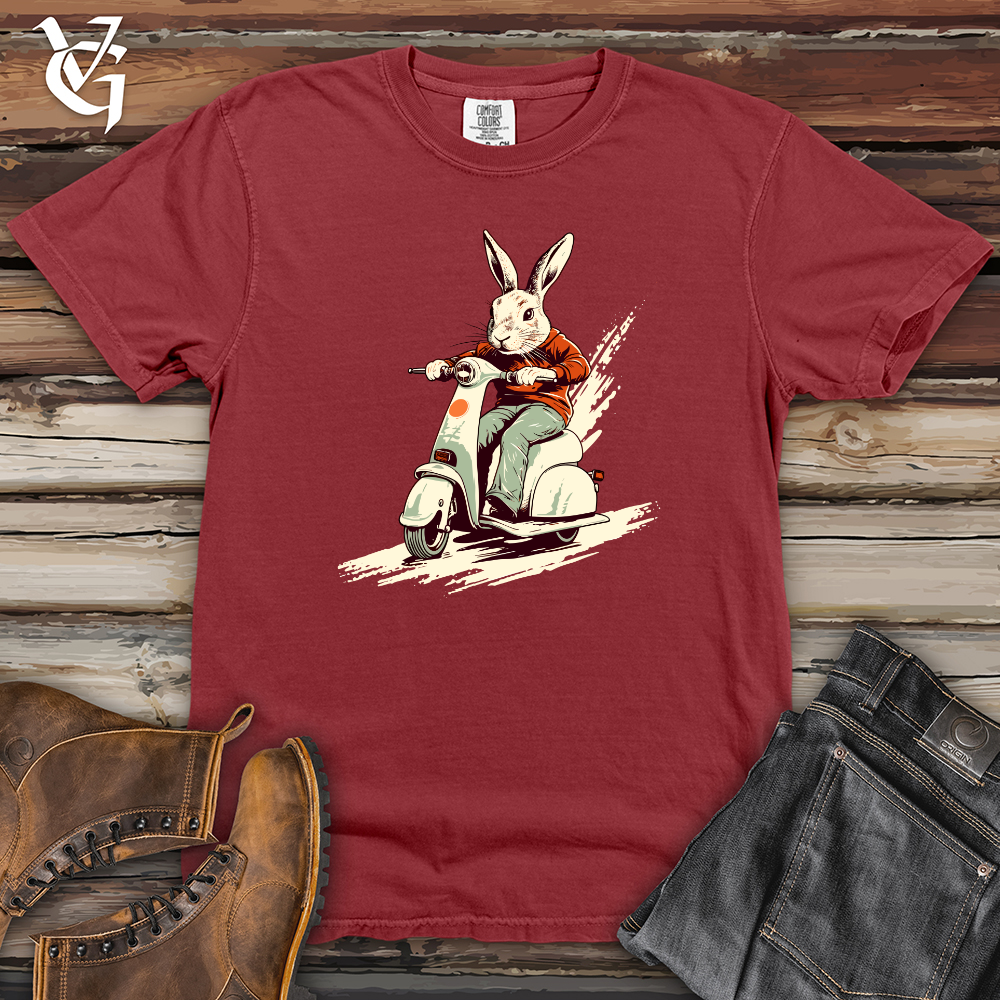 Viking Goods Retro Scooting Rabbit Heavy Cotton Comfort Colors Tee Brick / L