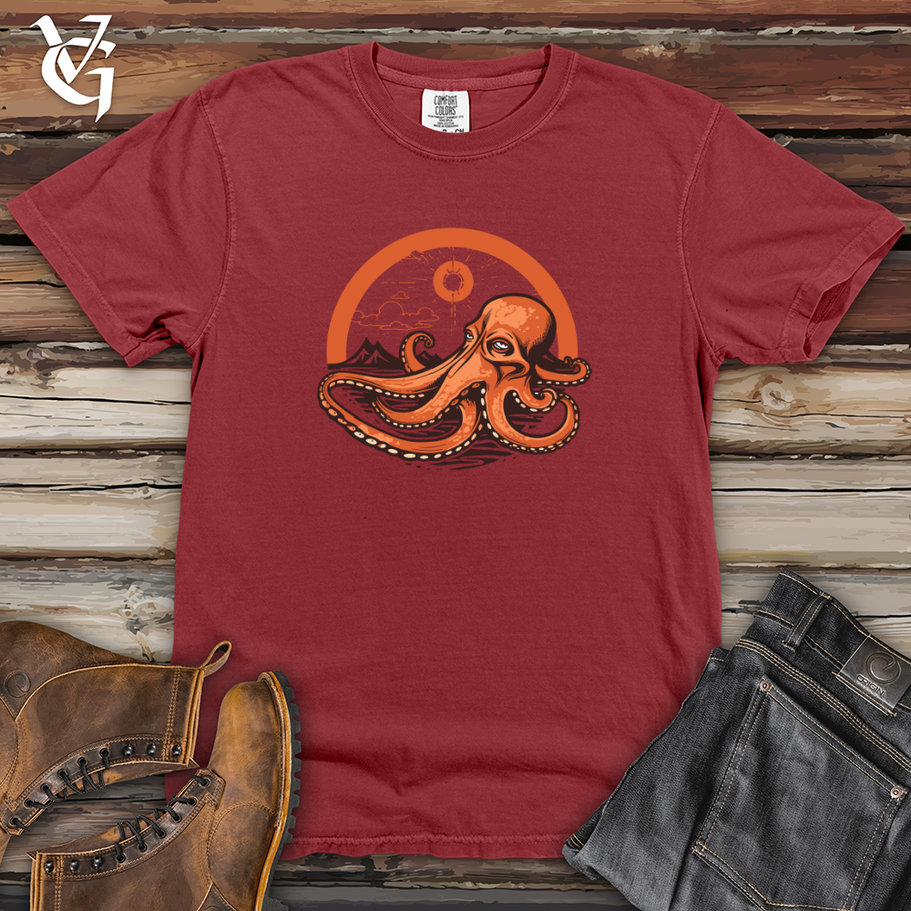 Viking Goods Retro Sleeping Octopus 01 Heavy Cotton Comfort Colors Tee Brick / L