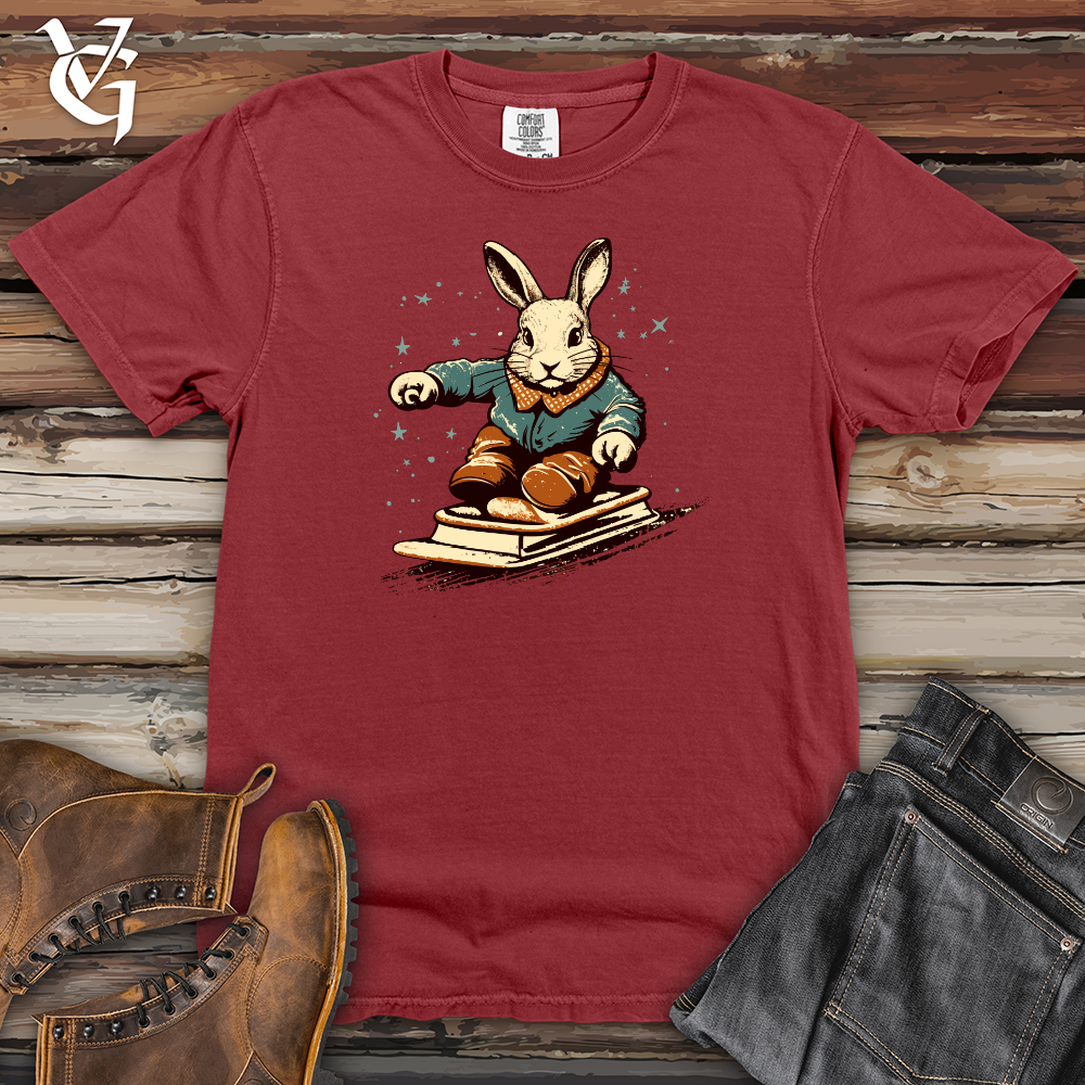 Viking Goods Retro Sliding Rabbit Heavy Cotton Comfort Colors Tee Brick / L