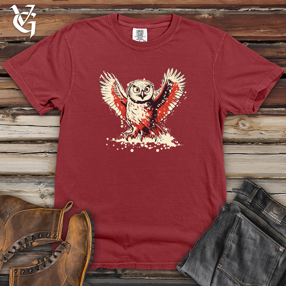 Viking Goods Retro Snowy Owl Heavy Cotton Comfort Colors Tee Brick / L
