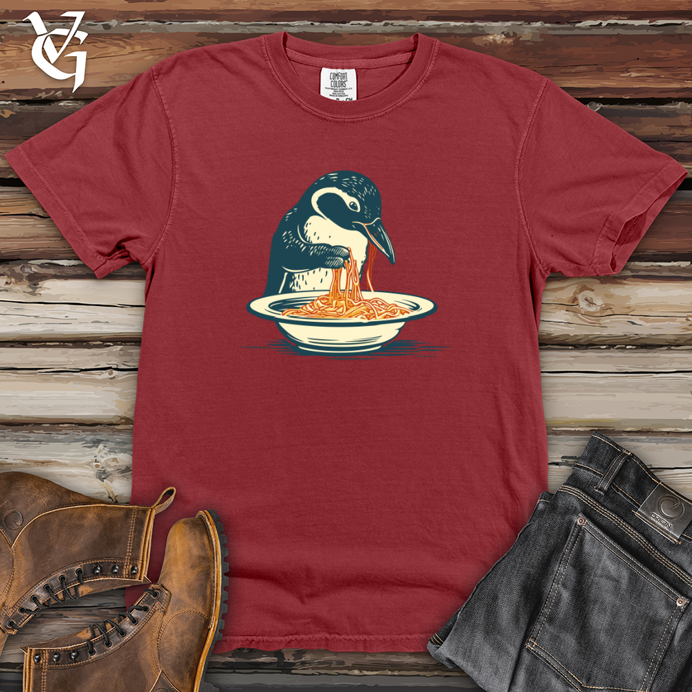 Viking Goods Retro Spaghetti Penguin Heavy Cotton Comfort Colors Tee Brick / L