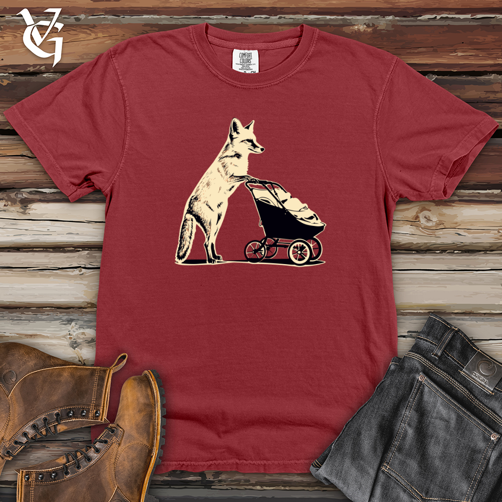 Viking Goods Retro Strolling Fox Heavy Cotton Comfort Colors Tee Brick / L