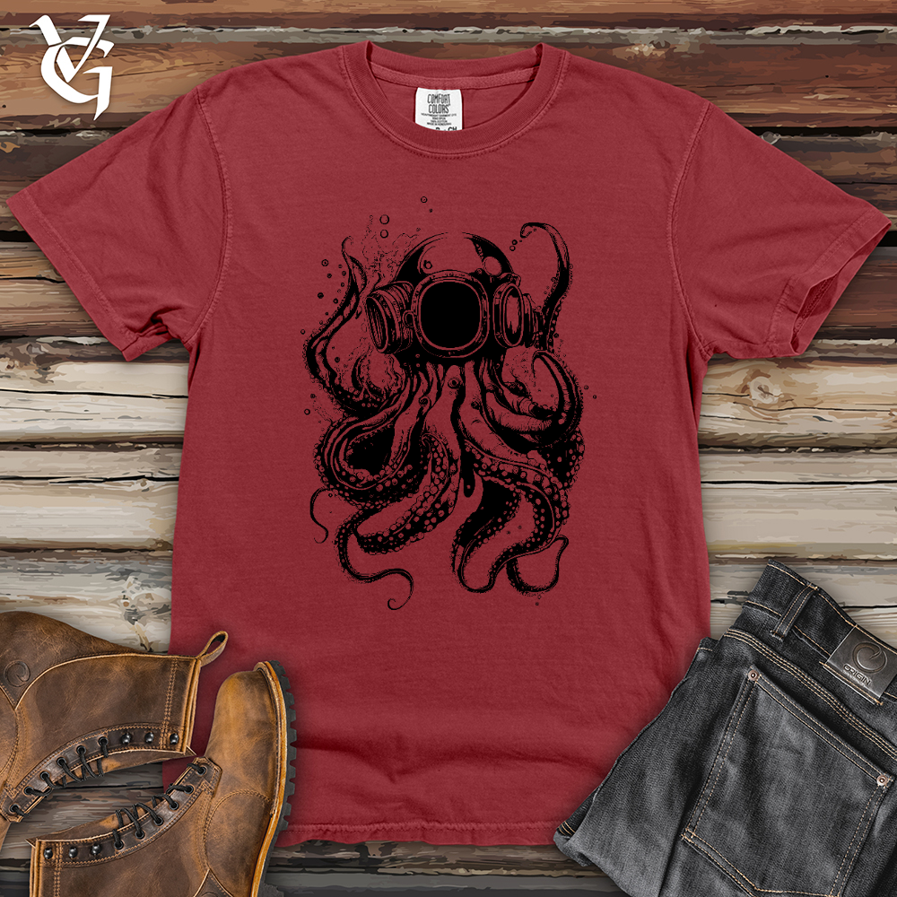Viking Goods Scuba Octopus Heavy Cotton Comfort Colors Tee Brick / L