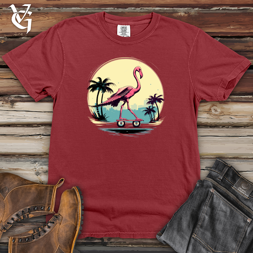 Viking Goods Skateboarding Flamingo Sunset Heavy Cotton Comfort Colors Tee Brick / L