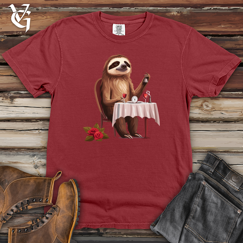 Viking Goods Sloth Fine Dining Heavy Cotton Comfort Colors Tee Brick / L
