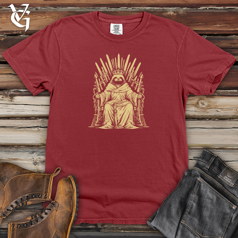 Viking Goods Sloth Regal Throne Heavy Cotton Comfort Colors Tee Brick / L