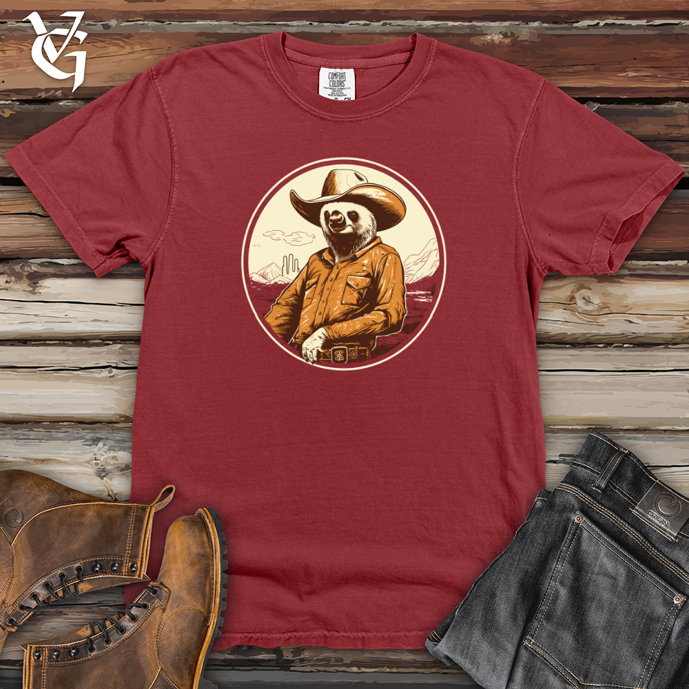 Viking Goods Sloth Slow motion Western Hat Swag Heavy Cotton Comfort Colors Tee Brick / L