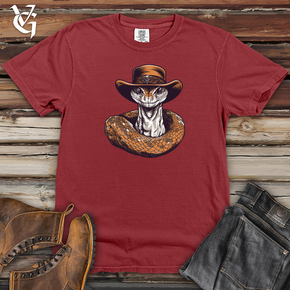 Viking Goods Snake Cowboy Wild West Slither Heavy Cotton Comfort Colors Tee Brick / L