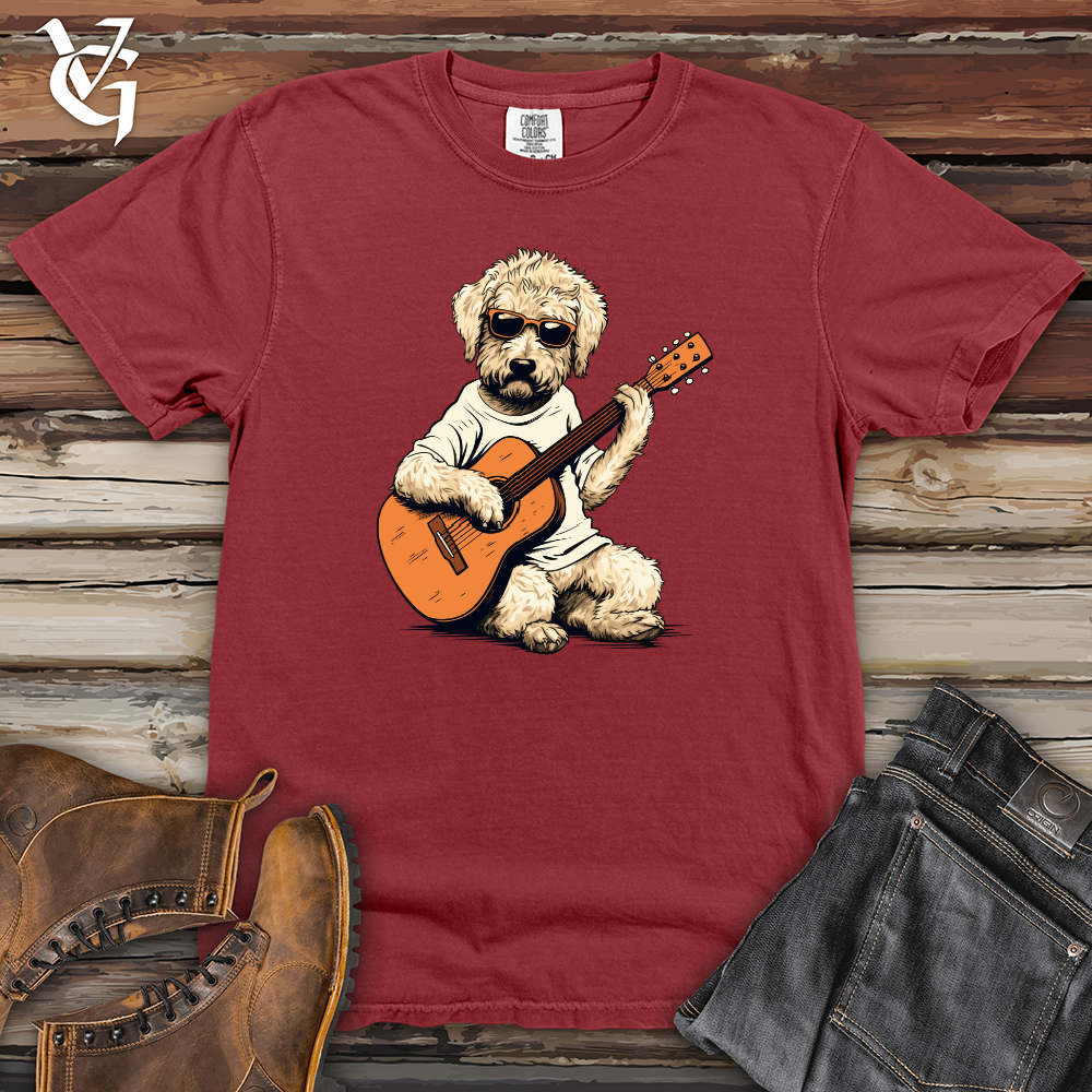Viking Goods Strumming Doodle Dog Melody Heavy Cotton Comfort Colors Tee Brick / L