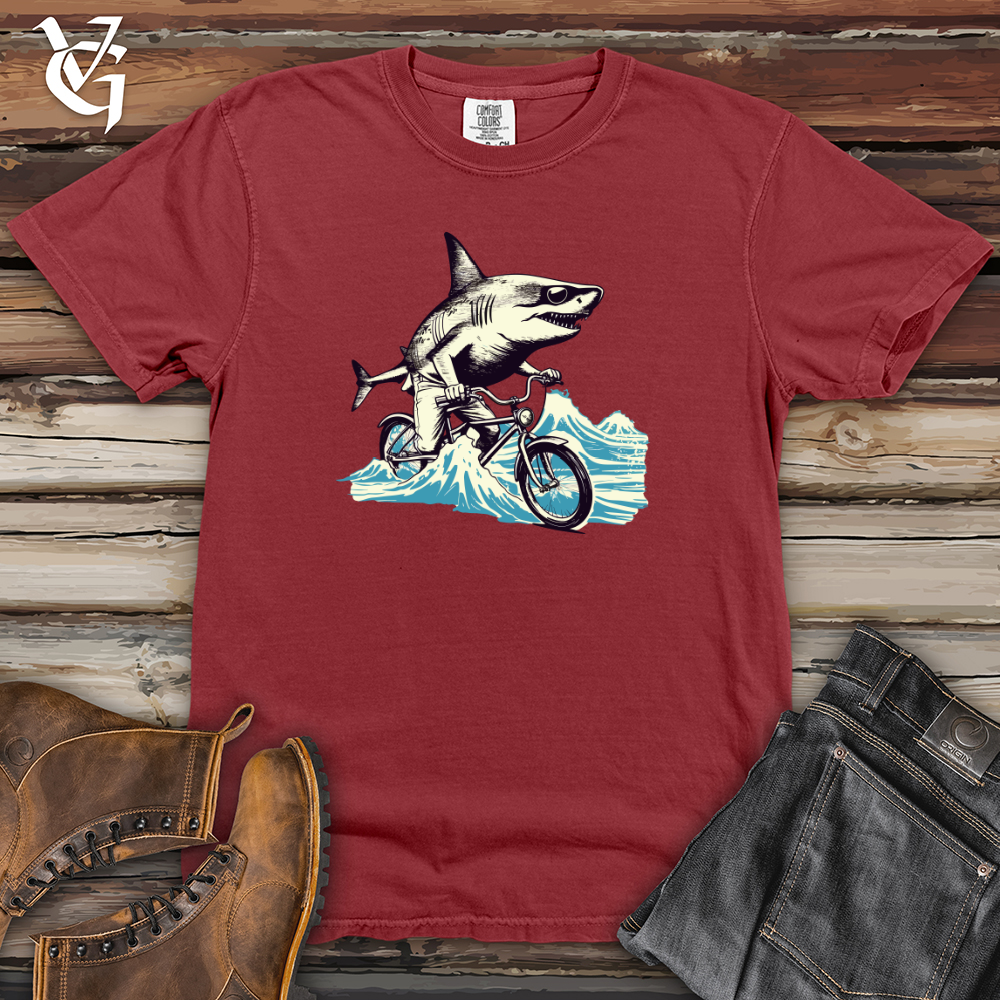Viking Goods Sunset Shark Ride Heavy Cotton Comfort Colors Tee Brick / L