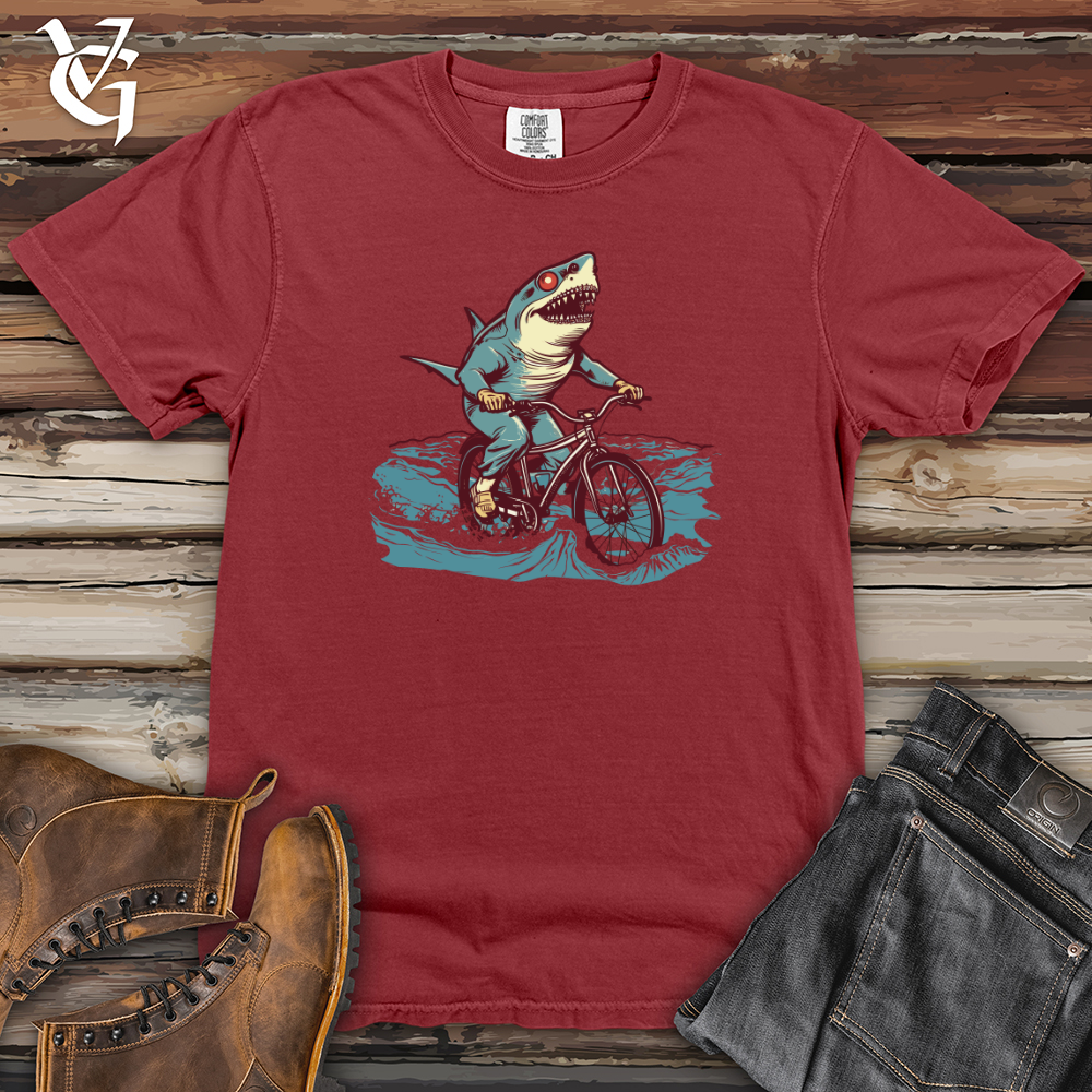 Viking Goods Surfing Shark Wheels Heavy Cotton Comfort Colors Tee Brick / L
