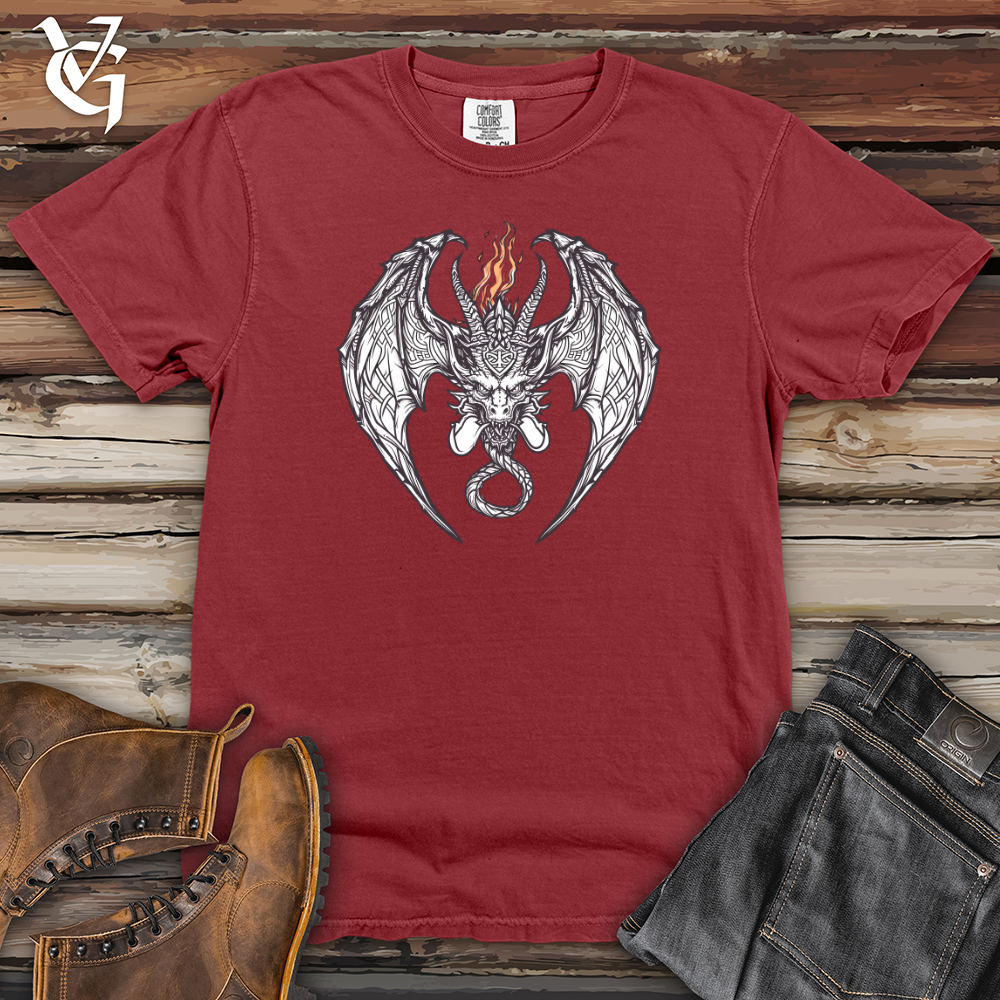 Viking Goods Tribal Dragon Inferno Heavy Cotton Comfort Colors Tee Brick / L