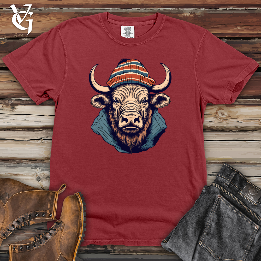 Viking Goods Vintage Buffalo Wearing Beanie Heavy Cotton Comfort Colors Tee Brick / L
