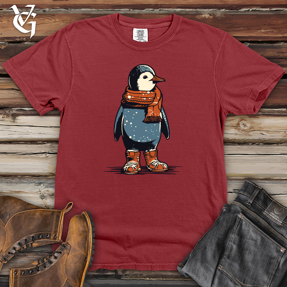 Viking Goods Vintage Snow Boot Penguin Heavy Cotton Comfort Colors Tee Brick / L